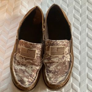 Ariat suede slip on moc toe shoes